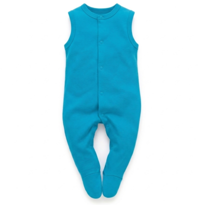 Türkiser Baby Sommerstrampler aus Baumwolle für Jungen