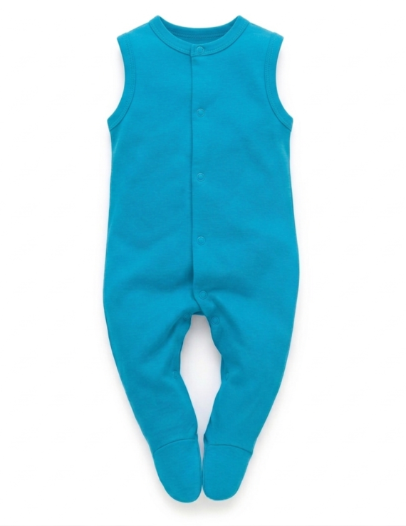 Türkiser Baby Sommerstrampler aus Baumwolle für Jungen