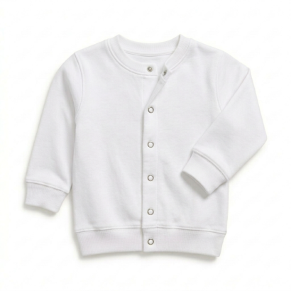Weiße Baumwoll-Sommerjacke für Baby Jungen und Mädchen mit Druckknopfleiste