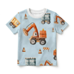Kinder T-Shirt mit Bagger-Motiv aus Baumwolle