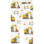 Bau Hose Baby gelb mit Baustellenfahrzeugen