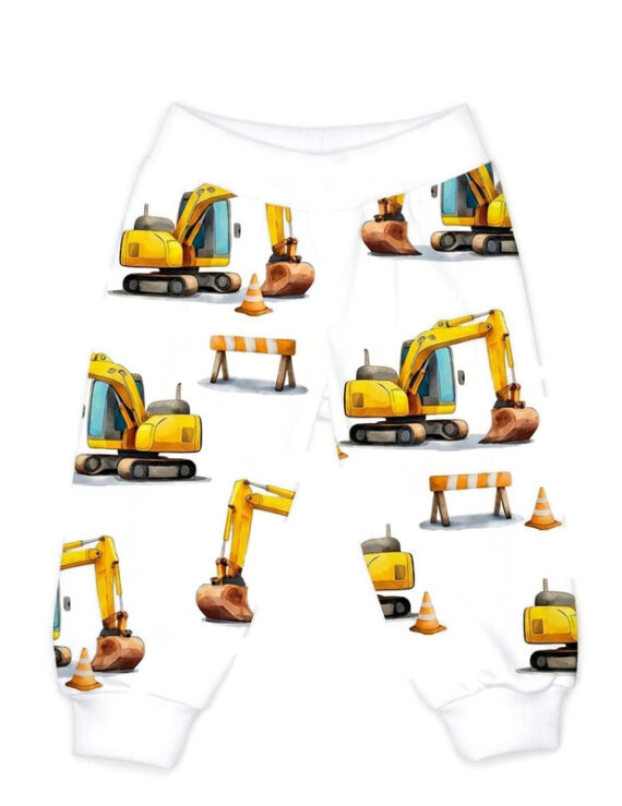 Bau Jogger Baby gelb mit Baustellenfahrzeugen für Baby-Jungen