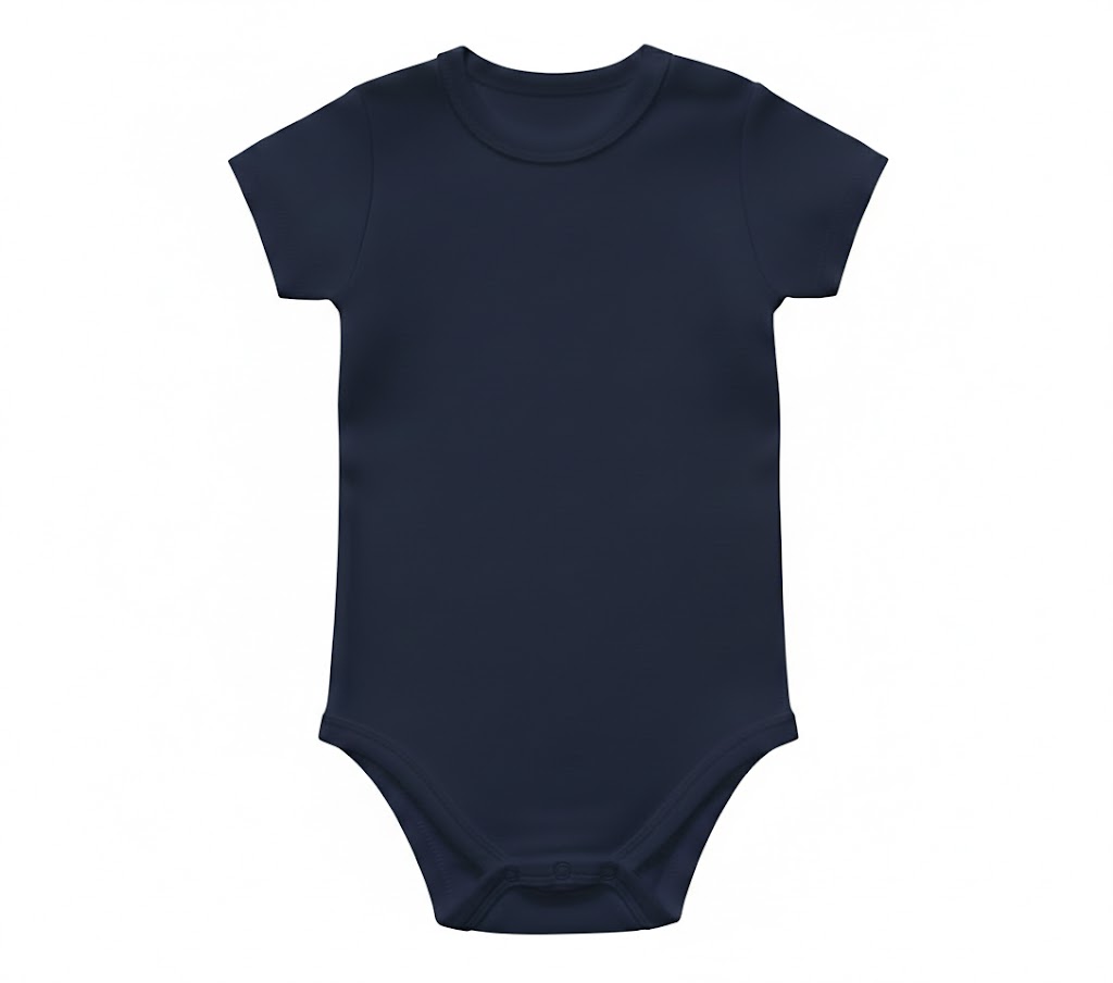 Dunkelblauer Kinderbody aus Baumwolle kurzarm für Jungen