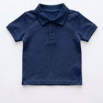 Dunkelblaues Baby Poloshirt aus Baumwolle mit Kragen für Jungen
