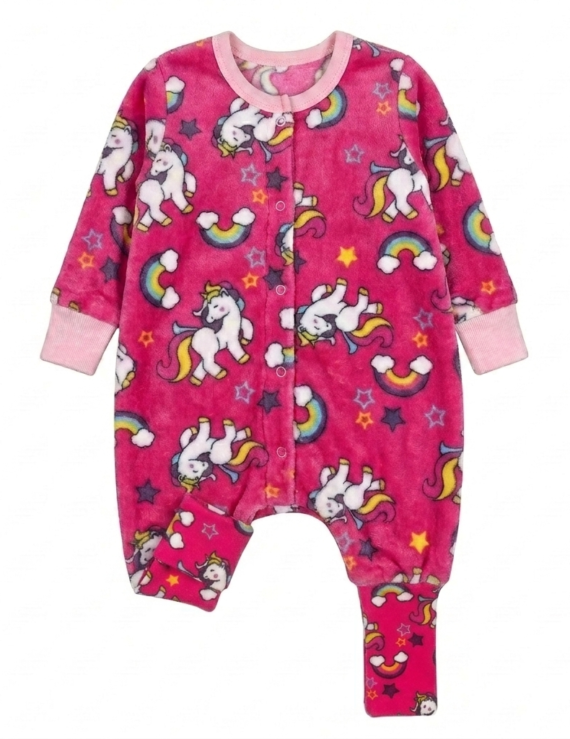 Einhorn Laufsack Baby aus Wellsoft in Pink