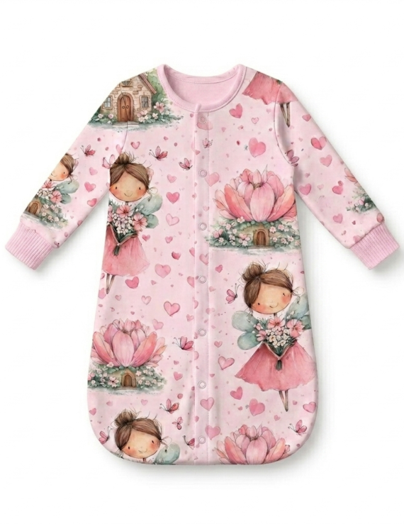 Feen Schlafsack Baby rosa mit Feenmotiv langärmlig