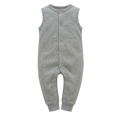 Grauer Teenager Jumpsuit ärmellos aus Baumwolle