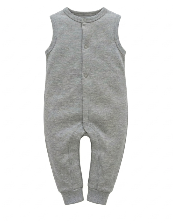 Grauer Teenager Jumpsuit ärmellos aus Baumwolle