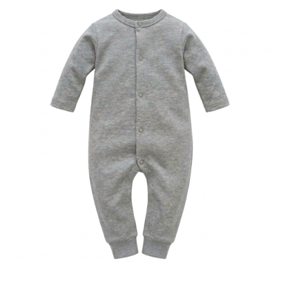 Langärmeliger grauer Teenager Jumpsuit aus Baumwolle