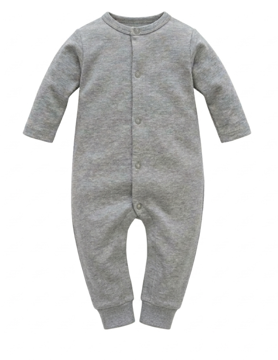 Langärmeliger grauer Teenager Jumpsuit aus Baumwolle