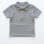 Graues Baby Poloshirt aus Baumwolle für Jungen