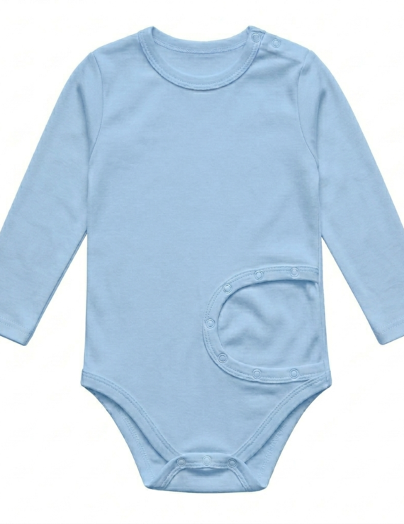 Hellblau Langarm PEG Body Jungen Baumwolle