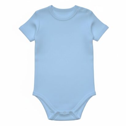Hellblauer Kinderbody aus Baumwolle kurzarm für Jungen