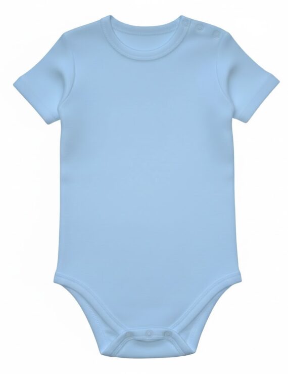 Hellblauer Kinderbody aus Baumwolle kurzarm für Jungen