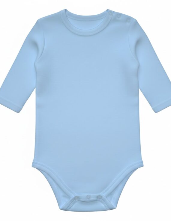 Hellblauer Langarm Body aus Baumwolle für Jungen