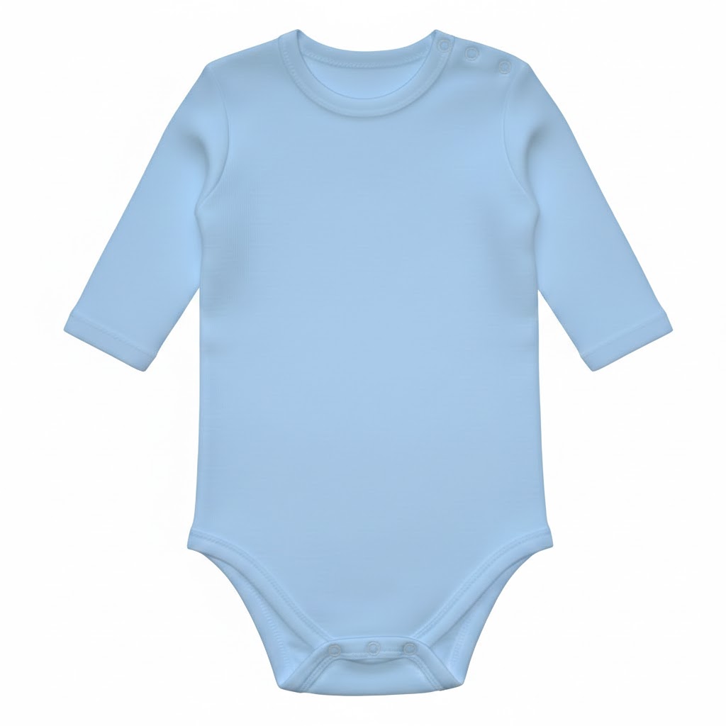 Hellblauer Langarm Body aus Baumwolle für Jungen