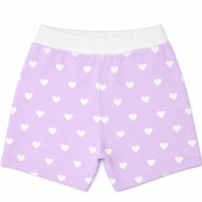 Herz Shorts Lila aus Baumwolle für Baby-Mädchen