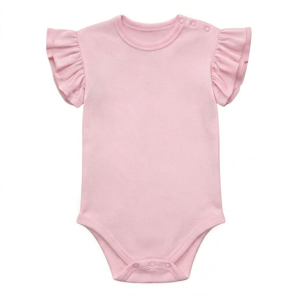 rosa Kinder Body Baumwolle ärmellos Rüschen dehnbar Mädchen