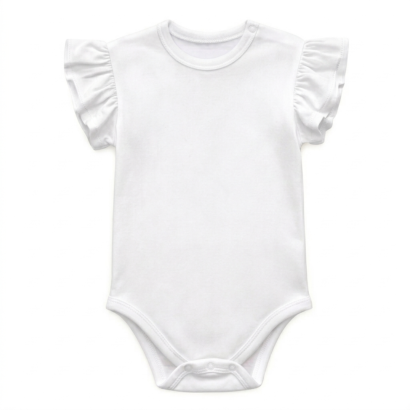 weißer Kinder Body Baumwolle ärmellos Rüschen dehnbar