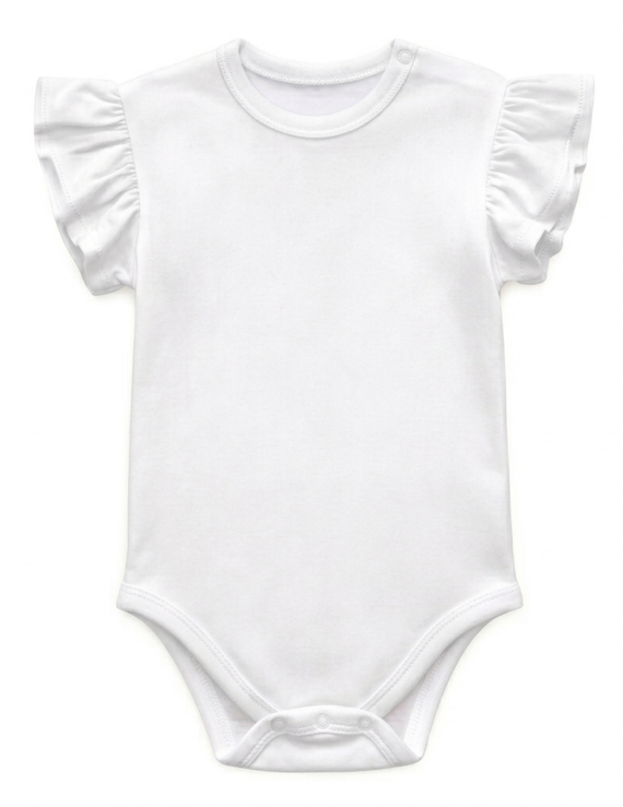 weißer Kinder Body Baumwolle ärmellos Rüschen dehnbar