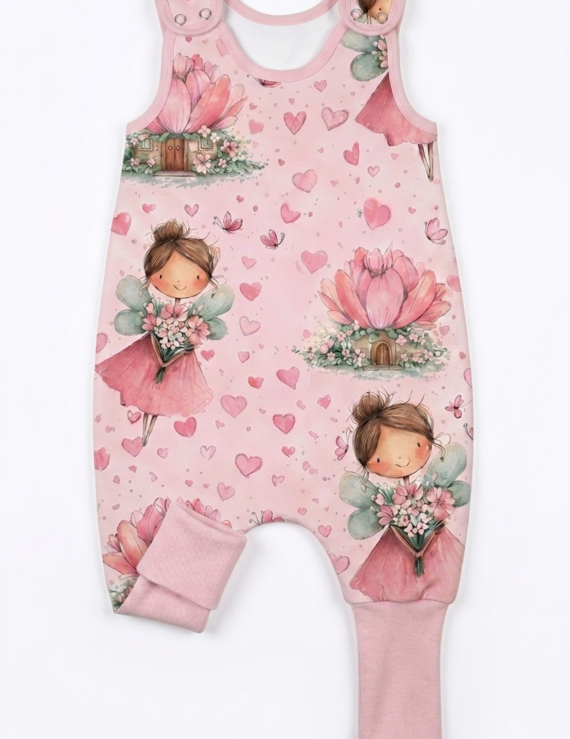 Kinder Mädchen Laufschlafsack rosa mit Feenmotiv ärmellos