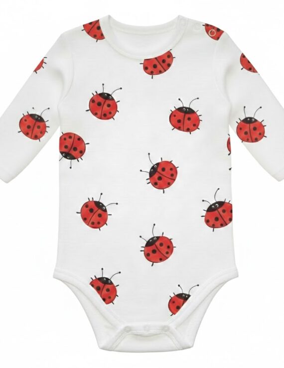 Marienkäfer Kinderbody langarm Baumwolle Oeko Mädchen