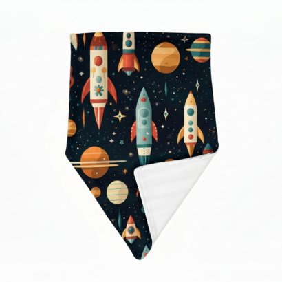 Dunkelblaues Planeten Kinder Lätzchen Baumwolle Jungen