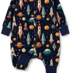 Planeten Kinder Laufschlafsack dunkelblau mit Weltraummotiv