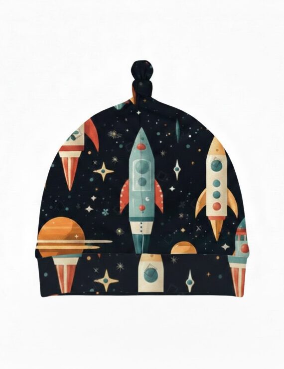 Dunkelblaue Planeten Kinder Mütze Baumwolle