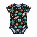 Kurzarm Planeten Kurzarmbody Jungen aus OEKO Baumwolle mit Weltraummotiv