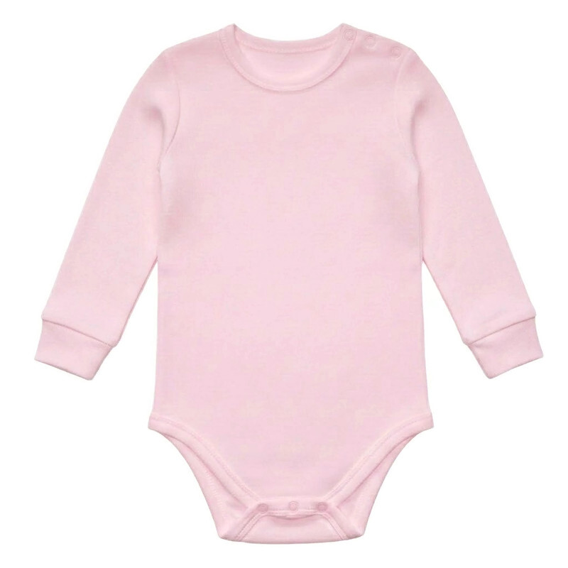 rosa Kinderbody langarm Baumwolle dehnbar Mädchen