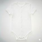 weißer Body Kurzarm aus Baumwolle Kinderbody mit Druckknöpfen vorne
