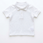 Weißes Baby Poloshirt aus Baumwolle mit Kragen für Jungen